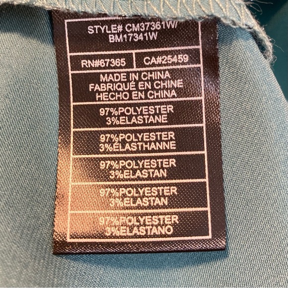 BB DAKOTA Satin Silky Teal Boxy Blouse Top Front Pocket Short Sleeves Size Large - Picture 7 of 8